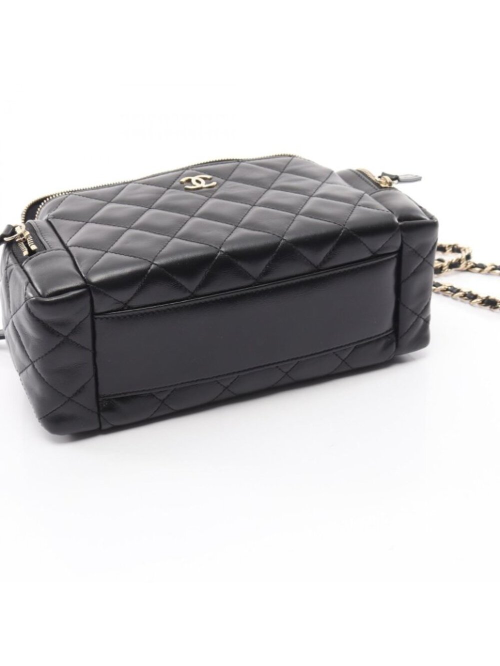 Chanel Shoulder Bag Quilted Vanity 2-Way Black Lambskin Chain - Picture 9 of 10